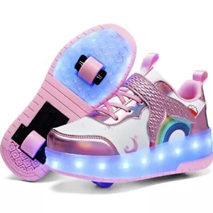 Roller Shoes Skate Shoes LED Light Up Wheel Shoes Size 12 Little Kids - Picture 1 of 8