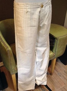 Hugo Boss Mujer Lino/Viscosa Blanco Forrado Funky Pantalones Vaqueros Puede Acortar 38 US6 - Imagen 1 de 10