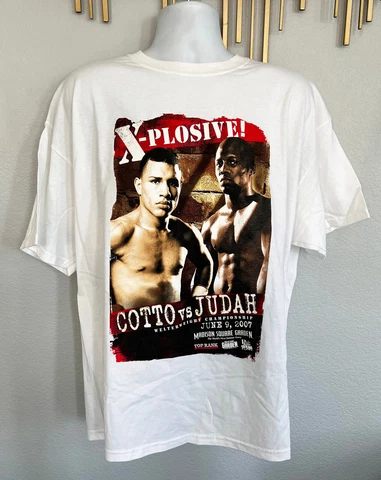 2007 Miguel Cotto vs Zab Judah OFFICIAL Fight T-Shirt sz 2XL WBA MSG,NY TOP RANK Cover