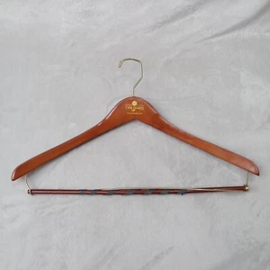 Tom James by Beverly Hangers Wishbone Shaped Wood Suit Hanger With Trouser Bar - Picture 1 of 7