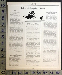1910 WOMEN SUFFRAGE POLITICAL ELECTION LIBERATION MANUSCRIPT CONTEST AD ZY27 - Picture 1 of 1