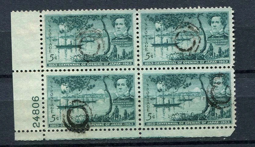 USA : Scott # 1021 - Plate Block # 24806 - used - Image 1 of 1