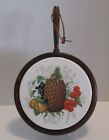 Vintage Wooden And Ceramic Trivet With Handle -  Pineapple Motif
