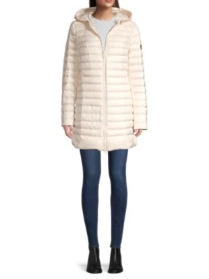 £450 Peuterey Mujer Halford Beige Ganso Abrigo con Capucha Desmontable 46 XL Foto 1 de 4