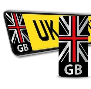 2 pegatinas de vinilo de PVC para matrícula GB bandera del Reino Unido Union Jack calcomanías de matrícula - Imagen 1 de 5
