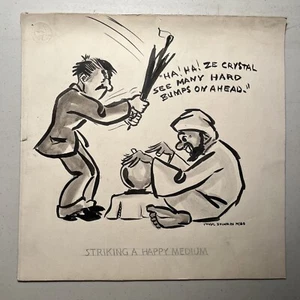 40’s WWII Era PAUL EDWARD MEAD Water Color Painting Drawing CRYSTAL BALL Signed - Picture 1 of 12
