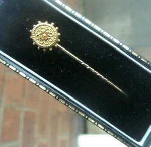 15kt Gelbgold Stecknadel Etrusker Stil Stecknadel Viktorianisch HM 1892 Birmingham - Bild 1 von 6