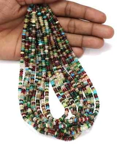 Beautiful Mix color Quartz smooth rondelle shape Beads, 4-5mm rainbow disco - Picture 1 of 11