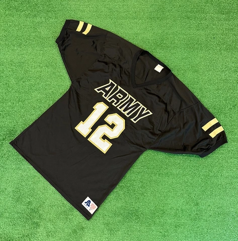 Vintage Sports Belle Army Football Jersey Mens Size Large Black Knights #12 NCAA Cover
