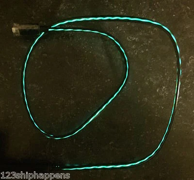 32" EL-FLOW LIGHT LED SMART CHARGER USB cable FOR iPhone 8 7 6 plus 5s micro B C - Image 1 of 4