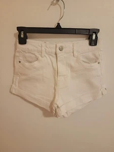 Zara Trafaluc TRF Shorts Size 2 White rockabilly Daisy Dukes Festival Concert - Picture 1 of 8