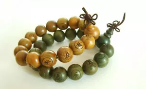 5/Hand 2 cm Mönch grün Sandelholz Shaolin Tempel Fuzhu Armband - Bild 1 von 8