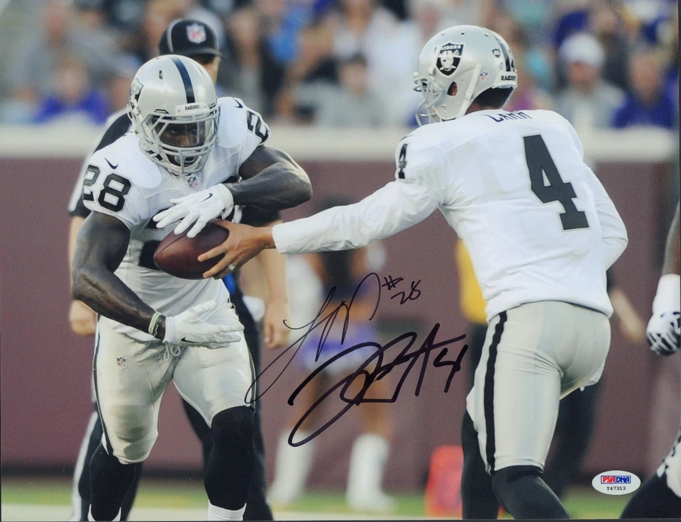 Derek Carr / Latavius Murray Oakland Raiders Signed 11x14 Photo JSA COA # 2 - Image 1 of 1