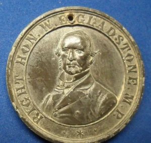 1868 Gladstone WM Medaillon Wahlkandidat Lancashire Wahl BHM2890 selten - Bild 1 von 6