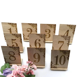 Rustic Wooden 1-10 Table Numbers Wedding Birthday Party Centerpieces Decor - Picture 1 of 12