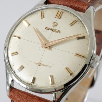 NO TARIFFS SWISS OMEGA 2505 NICE VINTAGE DIAL MANUAL WIND JUMBO 38MM GENTS WATCH - Image 1 of 4