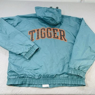 Винтажная мужская куртка Tigger XXL зеленая на молнии с надписью Disney Store двусторонняя - Изображение 1 из 4