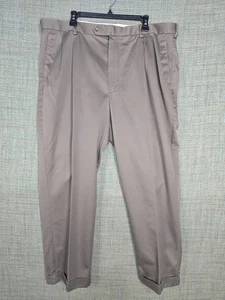 Roundtree & Yorke Pants Mens 42x29 Flex Waistband Khaki Business Casual Tan - Picture 1 of 11