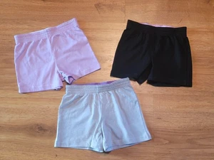 Lot of 3 Simple Stretchy Cotton Shorts Purple Black Gray Girls Size 4/5 - Picture 1 of 4