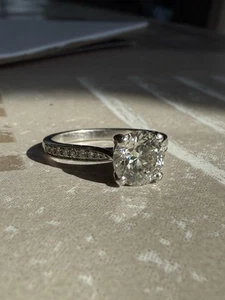 Platinum Engagement Ring with Lab Grown Diamond - Picture 1 of 10
