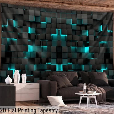 [Impresión plana 2D] 1 pieza Tapiz estético geométrico extra grande regalo cumpleaños Roo Foto 1 de 4