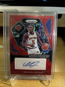 Immanuel Quickley 2023-24 Panini Prizm Signatures Auto Red Choice SP /88 Knicks - Picture 1 of 2