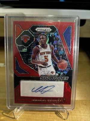 Immanuel Quickley 2023-24 Panini Prizm Signatures Auto Red Choice SP /88 Knicks - Image 1 of 2