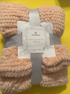 Ashevillehouse Kunst Kaninchenfell Überwurf 50 x 60 rosa Decke weich BRANDNEU! - Bild 1 von 4