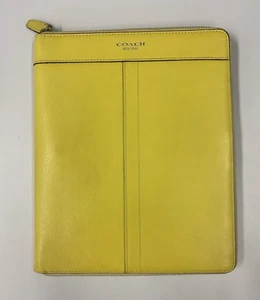 "Funda tipo folio para tableta iPad Coach de cuero amarillo con cremallera para iPad 2/3/4 9,7""" - Imagen 1 de 19