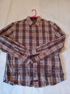 Fender XL Mens Button-up Embroidered Shirt Custom Shop Rock Roll Religion Cross - Picture 1 of 11