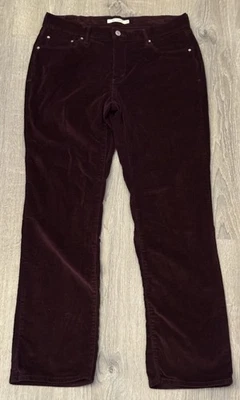 Levi's 505 Straight Leg Burgundy Corduroy Pants Women’s 32 - Image 1 of 4