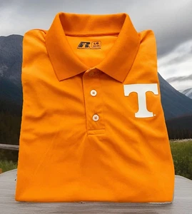 Men Size Large Russell Athletics Tennessee Volunteers Short Sleeve Polo Shirt - Picture 1 of 7
