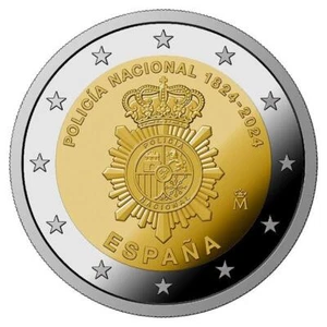Spanien 2 Euro 2024 bfr Polizeicorps Nationalpolizei bankfrisch - Zdjęcie 1 z 2