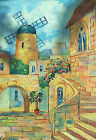 12" Original Ölgemälde Jerusalem Häuser Altstadt Israel Judaica Kunst...