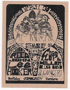 1967 Handbill for Miller Blues Band at Berkeley Community Theater - Picture 1 of 2