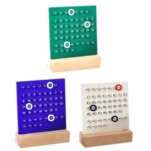 Wooden Acrylic Ring Desk Calendar Perpetual Calendar Month Date Planner - Picture 1 of 30