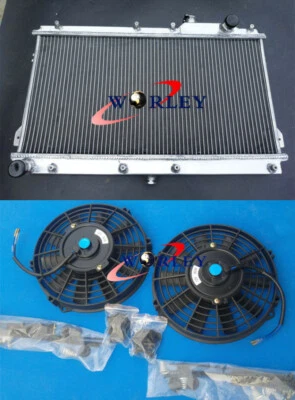 Radiador e ventiladores de alumínio para Mazda MX-5 Miata MX5 MT 1990-1997 90 91 92 93 94 95 - Imagem 1 de 4