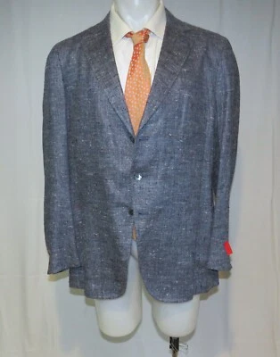 Isaia Dustin Silk Blend Blue Speckled Current Three Button Blazer 46R NWT $3595 - Image 1 of 4