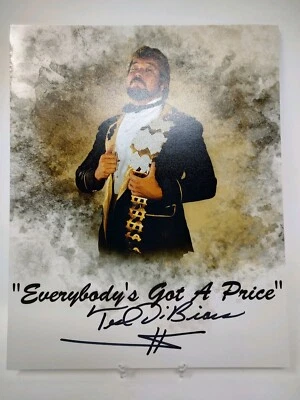 WWE WWF Ted DiBiase 百万美元人签名 8 x 10 照片 正品证书 BUF — 第 1/2 张图片
