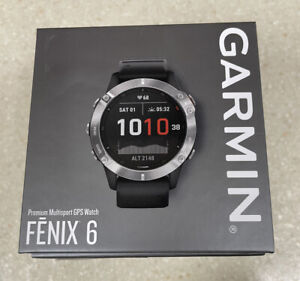 Garmin Fenix 6 Multisport GPS Smartwatch Silver With Black Band 010-02158-00