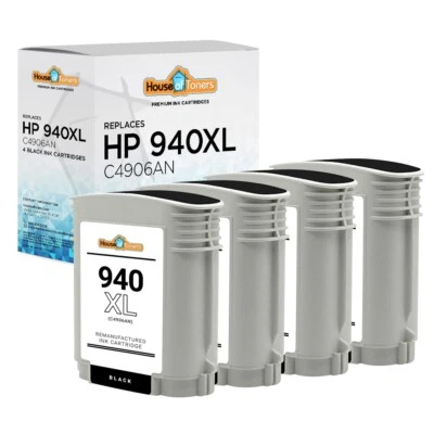 4PK Compatible With HP 940XL Black Cyan Magenta Yellow Ink Cartridges HP Printer - Image 1 of 2