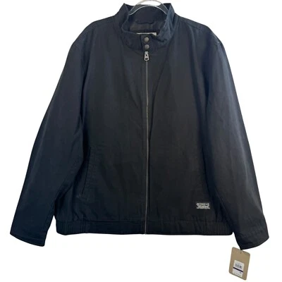 Levi's XXL Black Harrington Bomber Jacket Cotton Blend Zip Moto Lined NWT Mens - Image 1 of 4