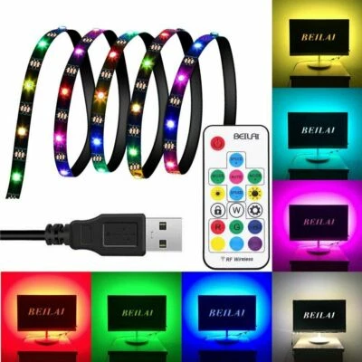 USB 17key 5V WS2812B IC 5050 RGB LED Strip Light Bar TV Background Lighting Lamp - Image 1 of 4
