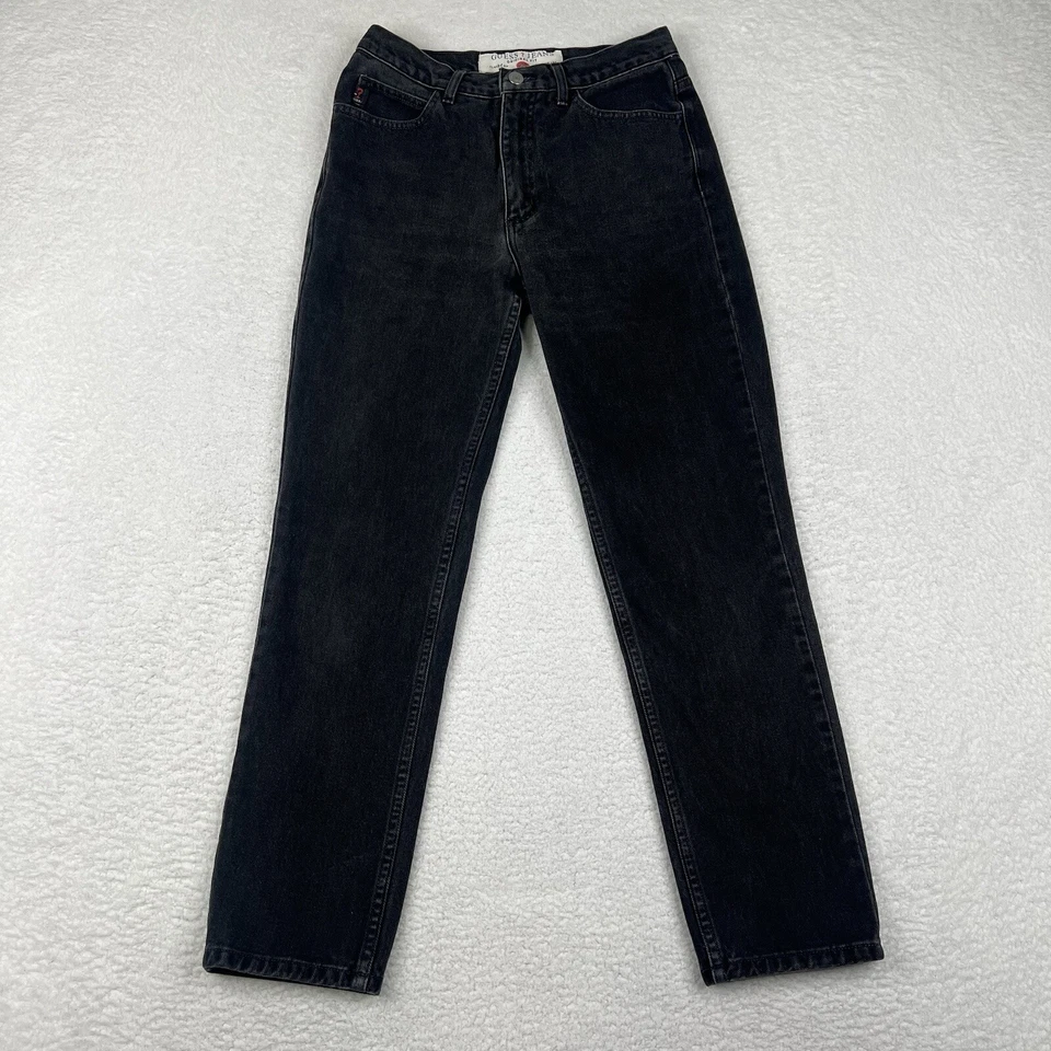 Jeans Guess Vintage Mujer 29 Negro Denim Años 90 Pierna Estrecha 050 Calce Clásico Algodón Foto 1 de 4