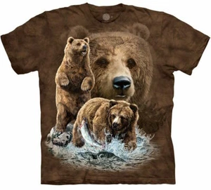 The Mountain Bear Find 10 Brown Bears Grizzly Fish Mama Cotton T-Shirt S-3X - Picture 1 of 4