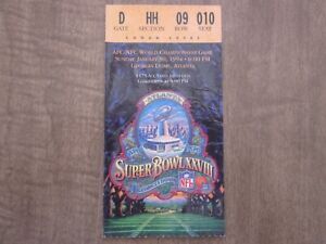 Super Bowl XXV111 Ticket Stub (January 30, 1994 Atlanta)