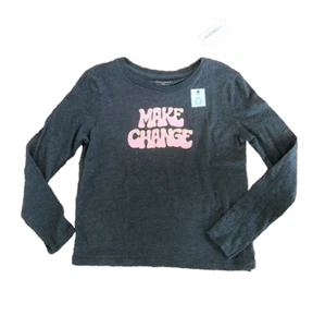 Old Navy Girls Gray Long Sleeve Graphic T-Shirt Size Medium 8 (A6) - Picture 1 of 2