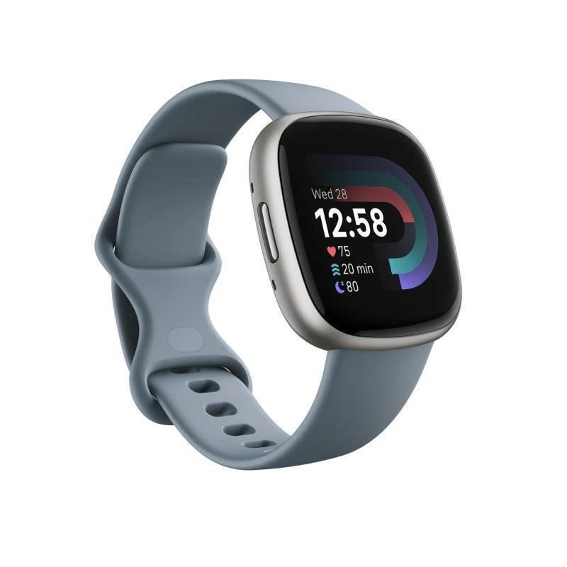 Fitbit Versa 4 Activity Tracker - Waterfall Blue/Platinum Aluminum