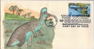 US 3136 FDC Dinosaurs SMB Cachets - Hand Painted -Goniopholis ZAYIX - Picture 1 of 2