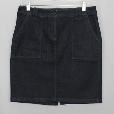Ann Taylor Black Denim Jean Skirt Women Sz 2 Slit in Back - Image 1 of 4